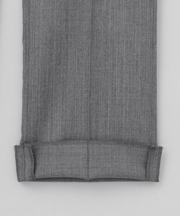 GOTAIRIKU 【御幸毛織】ドライスピナーツイルストレッチスーツ_グレーストライプ ライトグレー系1