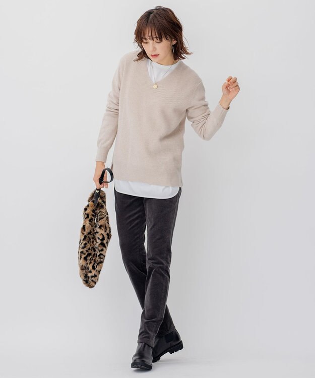 23区 【洗える】23区DENIM ベルベットストレッチ スキニーパンツ スレートグレー