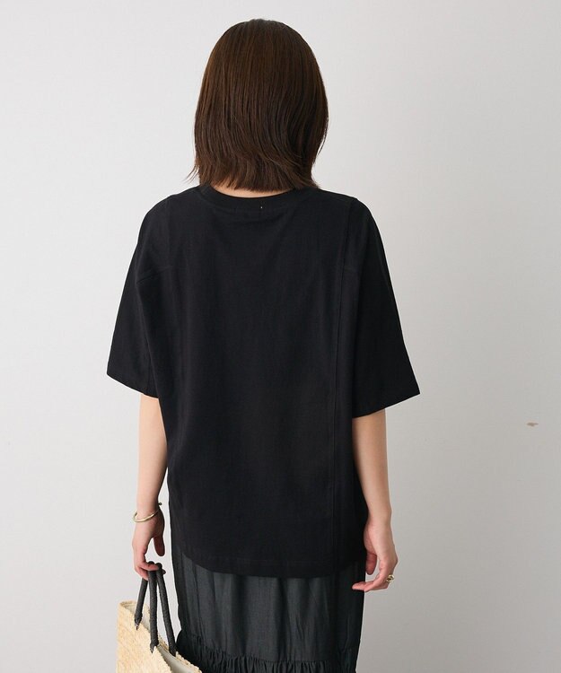 CRAFT STANDARD BOUTIQUE カットクレープワイドキリカエTシャツ Black