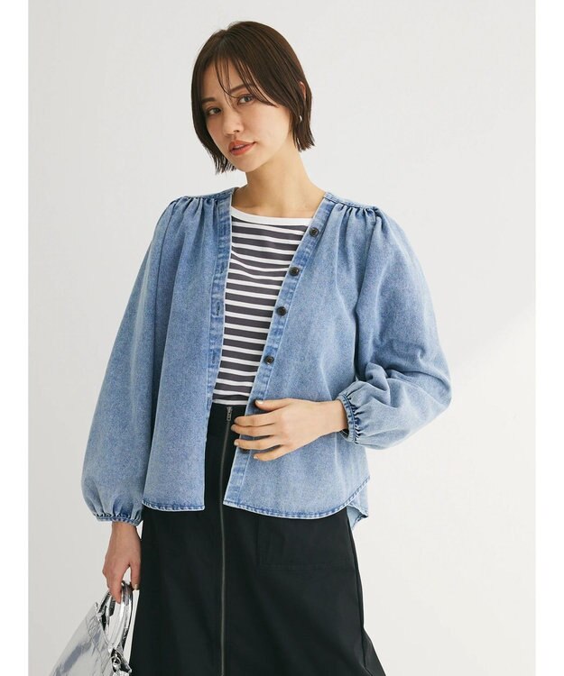 Green Parks ・ｆｕｒｒｙ　ｒａｔｅ　デニムシャツジャケット Light Indigo