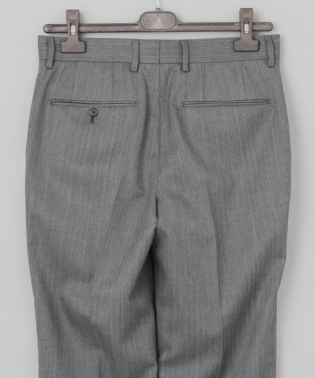 GOTAIRIKU 【御幸毛織】ドライスピナーツイルストレッチスーツ_グレーストライプ ライトグレー系1