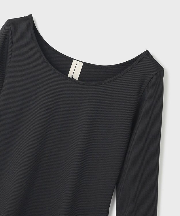 GRACE CONTINENTAL テレコボートネックトップ ブラック