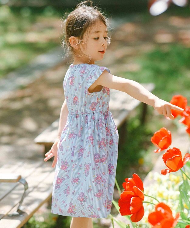 ANY KIDS 【WEB限定柄有】総柄 サマー ワンピース ストライプ花柄