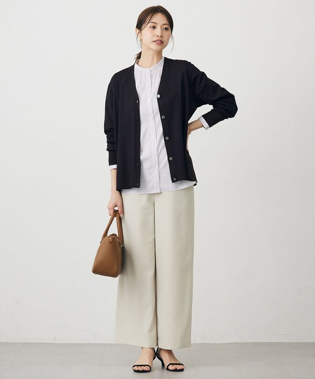 J.PRESS LADIES L Vis/Peスパーク ニット カーディガン ダークブラウン系