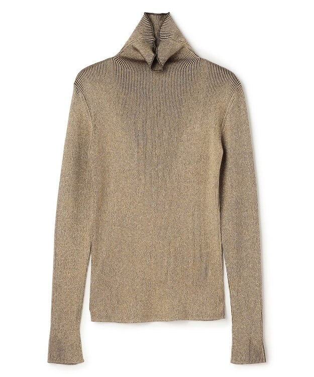 uncrave ラメニット タートルトップス シャンパンゴールド