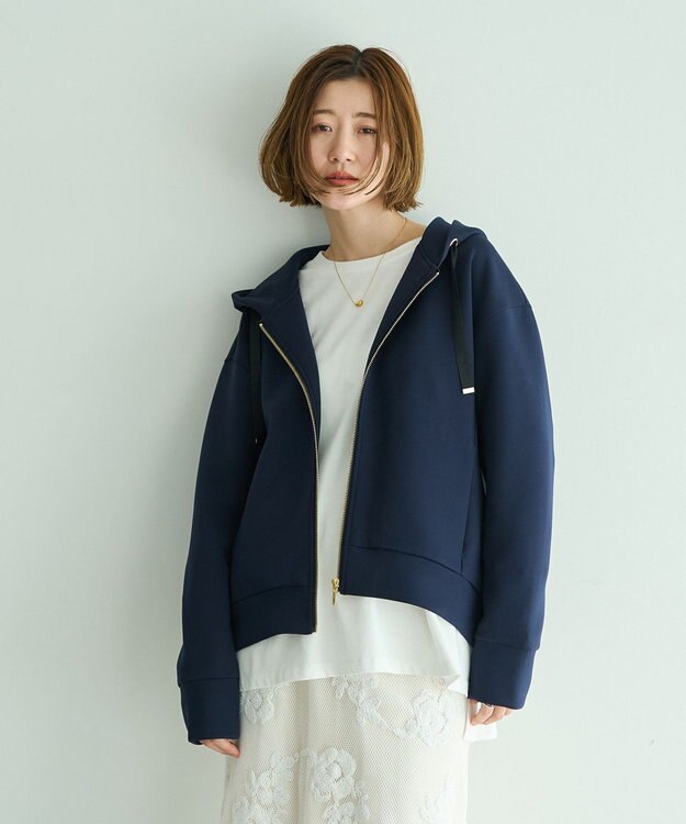 YECCA VECCA バックプリーツZIPフーディー Light Beige