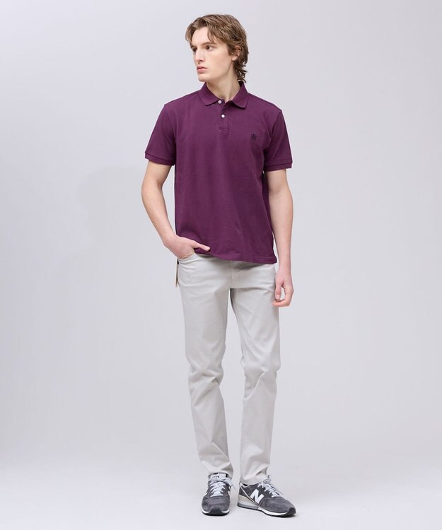 J.PRESS MEN コットンカノコオーバーダイ ポロシャツ パープル系