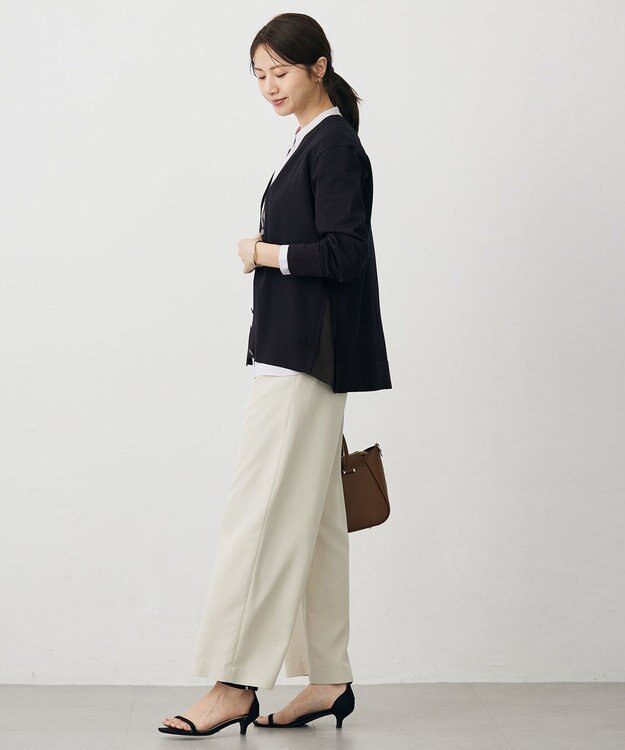 J.PRESS LADIES L Vis/Peスパーク ニット カーディガン ダークブラウン系