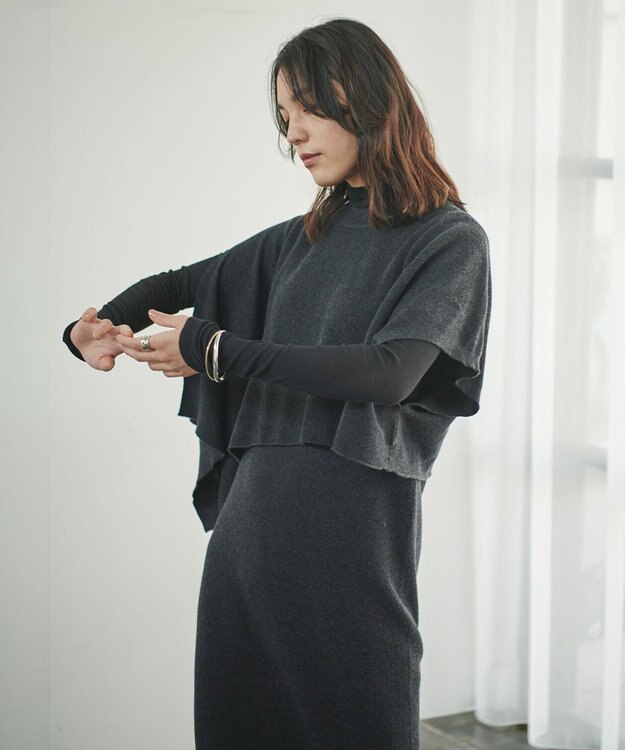 #Newans 【洗える】コットンウールニットセットアップ ブラック系