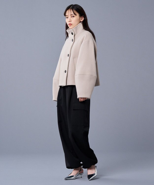 uncrave 【撥水】プルーフ メルトン スタンドネック コート（uncrave STANDARD） グレージュ