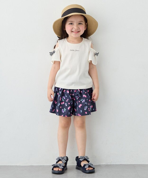 ANY KIDS 【綿100%】オンオフショルダー Tシャツ エクリュ