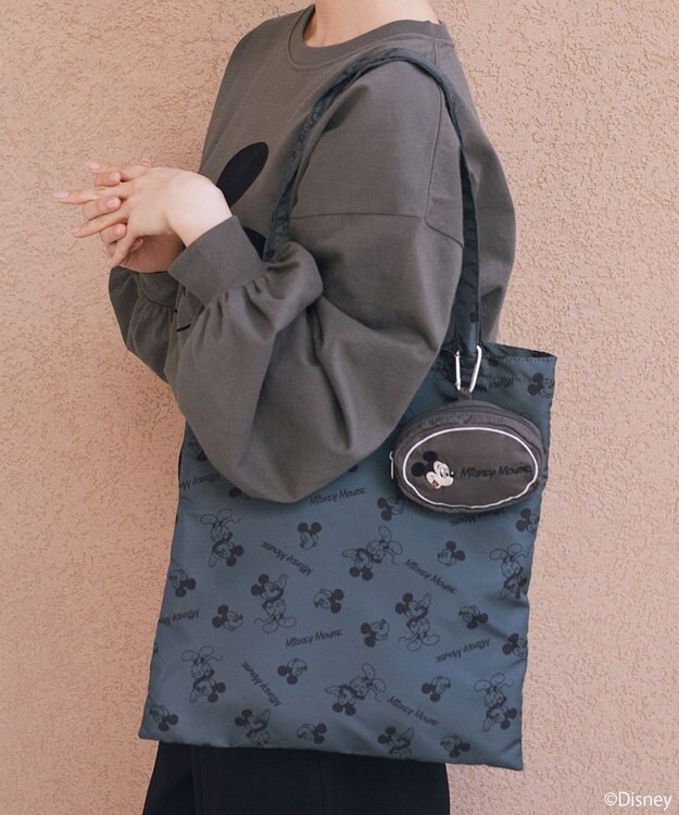 earth music&ecology 【予約】Disney/アソートポーチ付きエコバッグ チャコールグレー