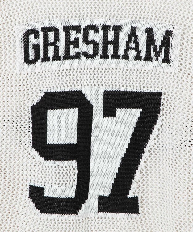 WEGO ロゴメッシュジャガードニット オフホワイト