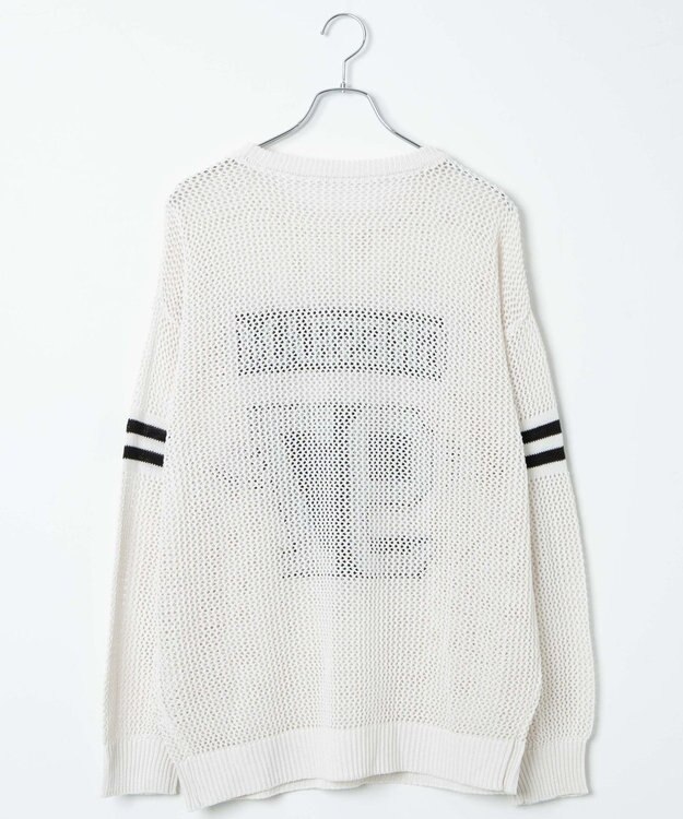 WEGO ロゴメッシュジャガードニット オフホワイト