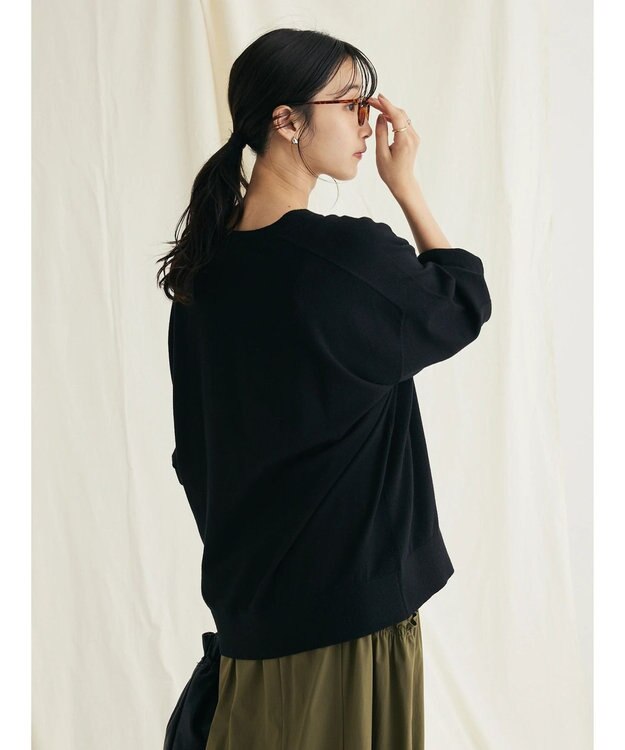 CRAFT STANDARD BOUTIQUE とてもちクルーネックニットプルオーバー Black