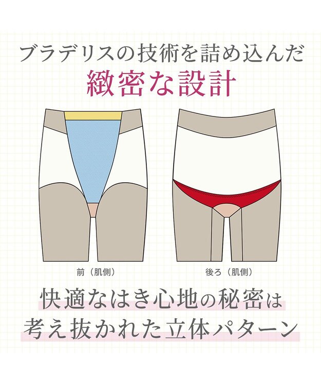 BRADELIS New York 【BRADELIS NewYork peace】綿混楽々dailyシェイプパンツ25 ガードルショーツ 1枚履き可能 ハイウエスト 補正 下着 細見え パールグレージュ