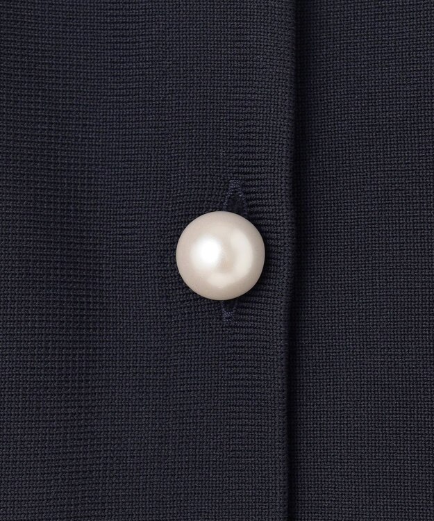 自由区 【洗える】パールディティールニット ジレ ネイビー