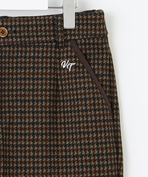 23区GOLF 【WOMEN】ガンクラブチェックテーパードパンツ ダークブラウン系3