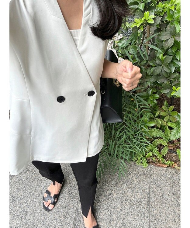 Green Parks AnriettMusee ネック切替デザインベスト Off White