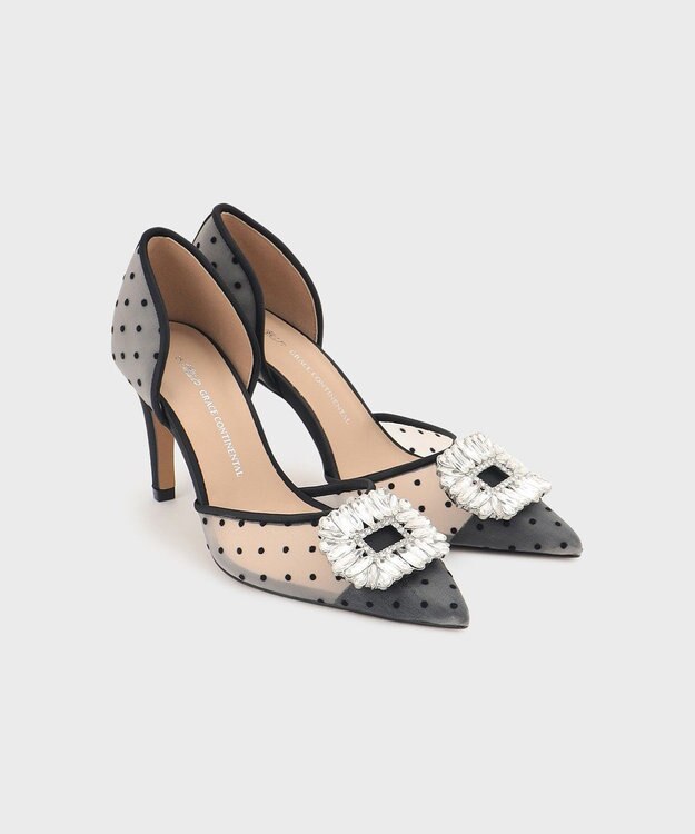 GRACE CONTINENTAL ビジューパンプス ベージュ