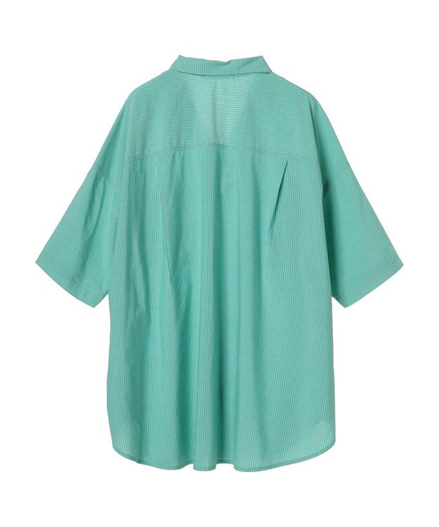 AMERICAN HOLIC 接触冷感＋ＵＶカットＷポケットＢＩＧシャツチュニック Stripe