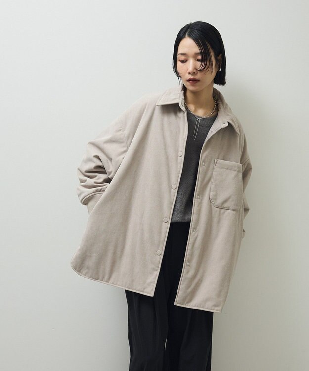 Green Parks コーデュロイ中綿ＣＰＯ Gray Beige