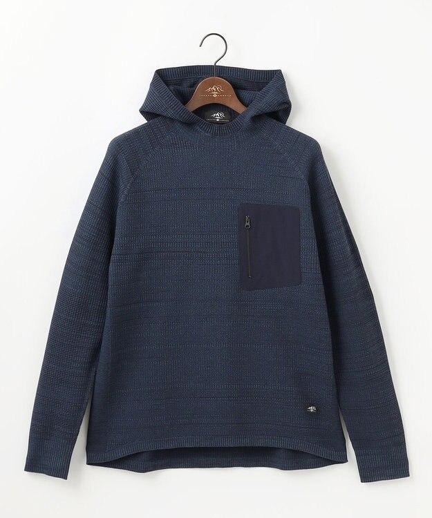 JOSEPH ABBOUD MOUNTAIN 【軽さ/ストレッチ】ホールガーメント3Dニット パーカー ネイビー系