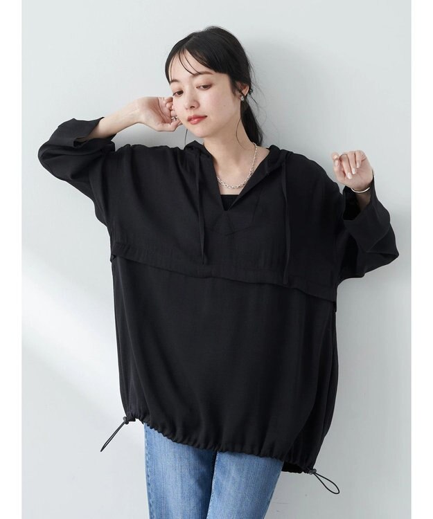 earth music&ecology シアーアノラック Black