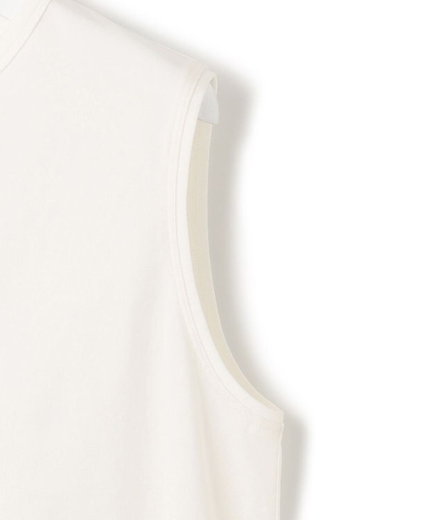 23区 L 【新色追加/洗える】コットンベアジャージー ノースリーブ Tシャツ ホワイト系