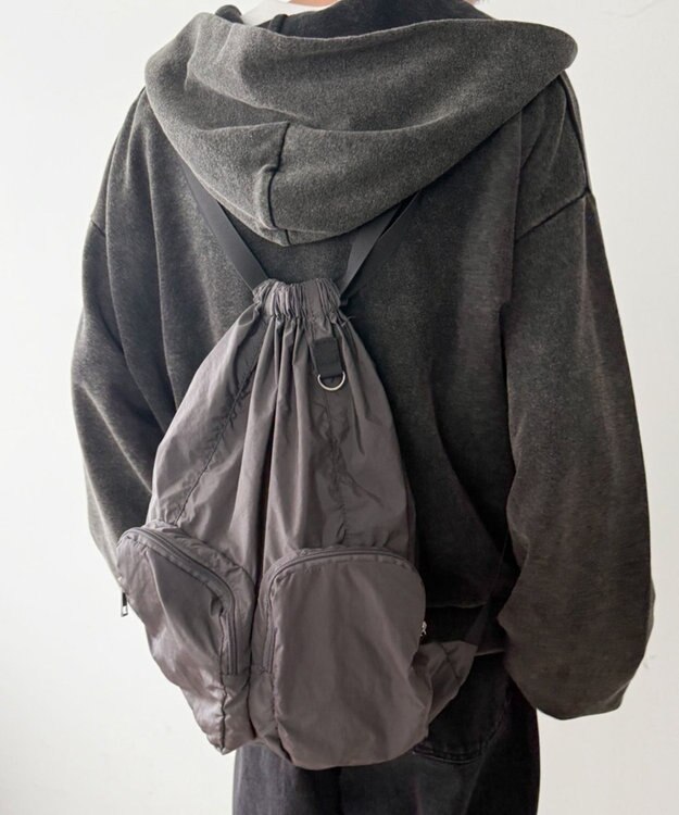 WEGO 【ユニセックス着用ITEM】ポケットデザインナップサック グレー