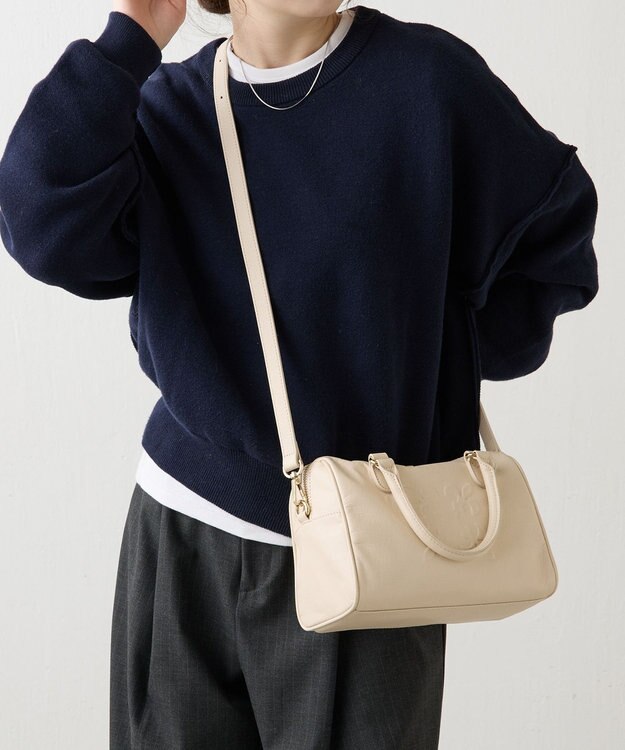 russet 《composition》レザー2WAYミニボストンバッグ(CE-1684) Ivory