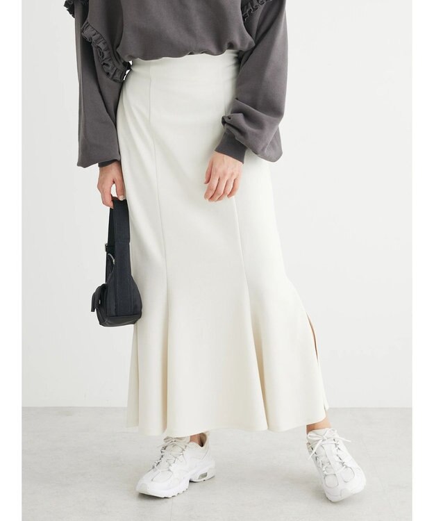 Green Parks ストレッチマーメイドスカート Ivory