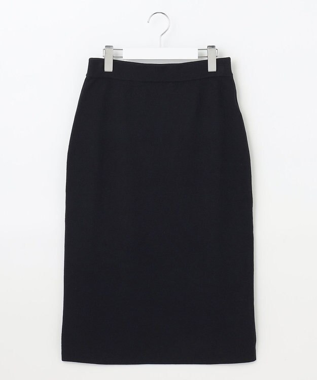 J.PRESS LADIES 【洗える】 レーヨンストレッチフルニードル ニット タイト スカート ネイビー系
