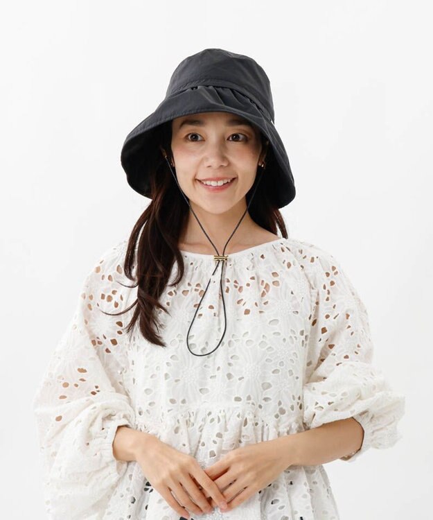 AURORA 【 Beaurance （ビューランス）】サマーシールドはっ水カサブランカ風クロッシェハット ブラック