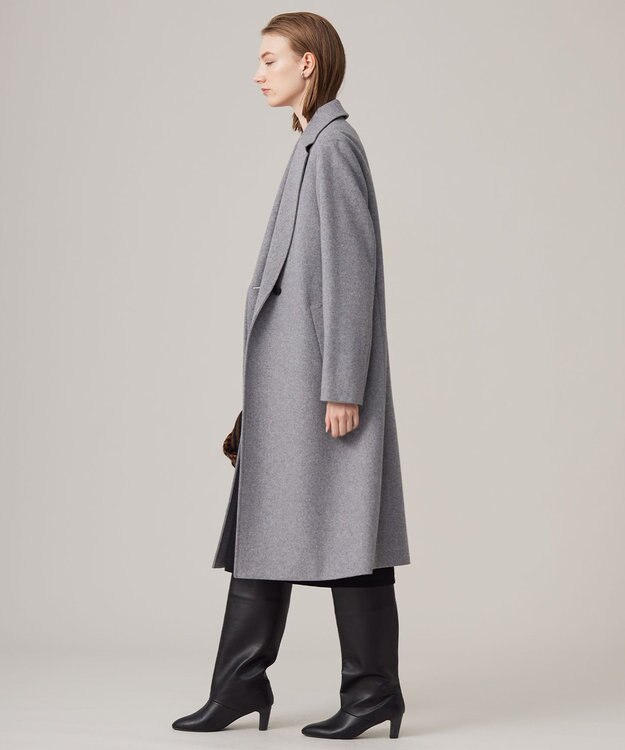 ICB ウールカシミヤメルトン チェスターコート グレー系