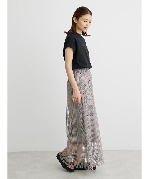 Green Parks ・ＥＬＥＮＣＡＲＥ　ＤＵＥ　メッシュギャザースカート Gray