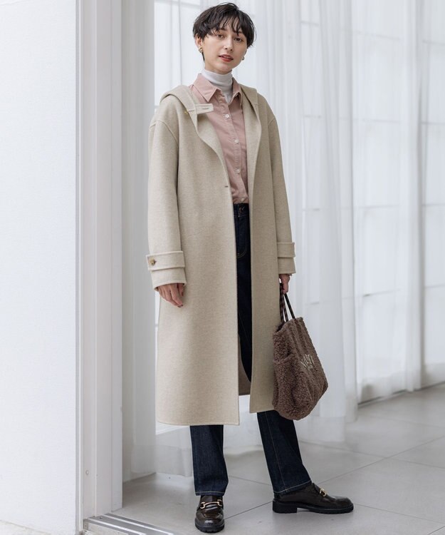 23区 S 【滝沢眞規子さん着用/VERY掲載】MANTECOPureリバー フード ロングコート オートミール系