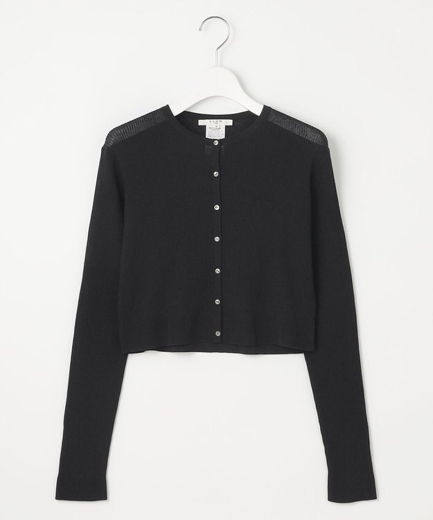 23区 L 【SLOW/一部店舗限定】シアーサマー リブ カーディガン ブラック系