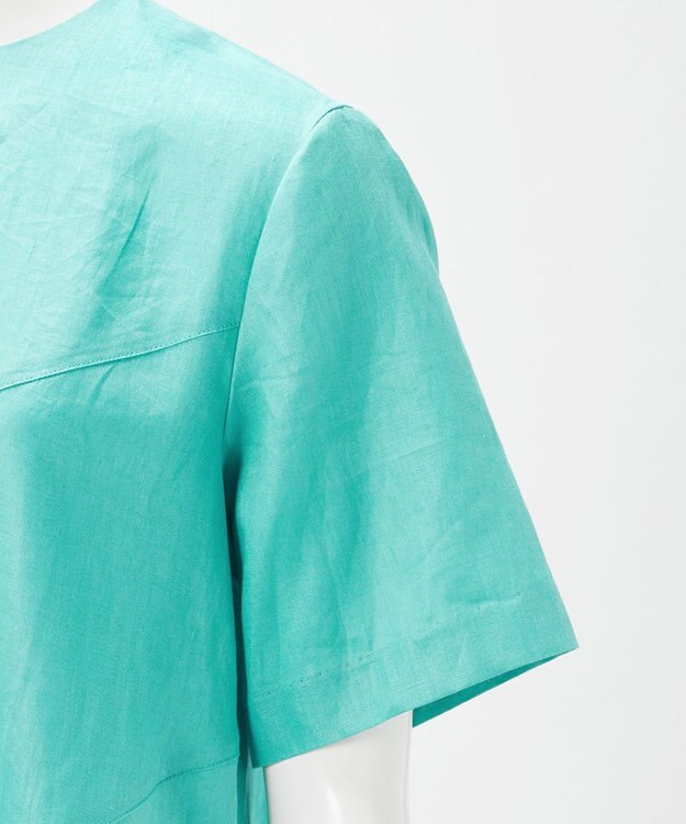 23区 【エステータ】チンツリネン Aライン フレアワンピース ターコイズブルー系