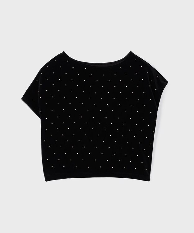 GRACE CONTINENTAL ベロアルーズカットトップ ブラック