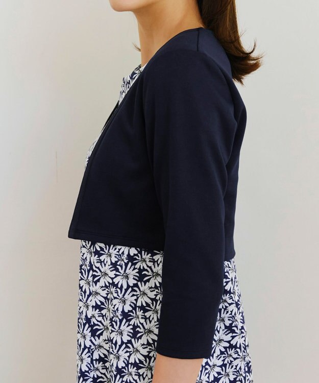 Tiaclasse 【UVカット・吸水速乾】 “きれい見え” カットソーストレートボレロ ネイビー