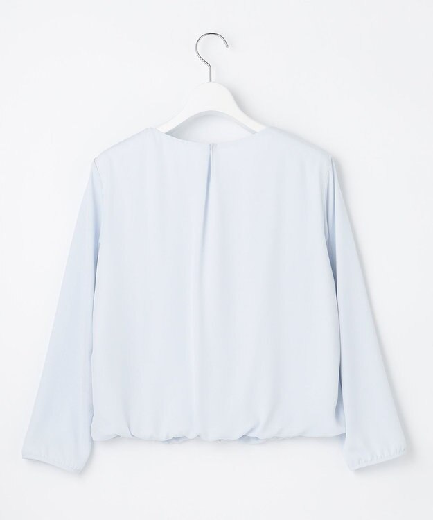 23区 L 【洗える】シルキーデシン ボールチェーン カットソー スカイブルー系