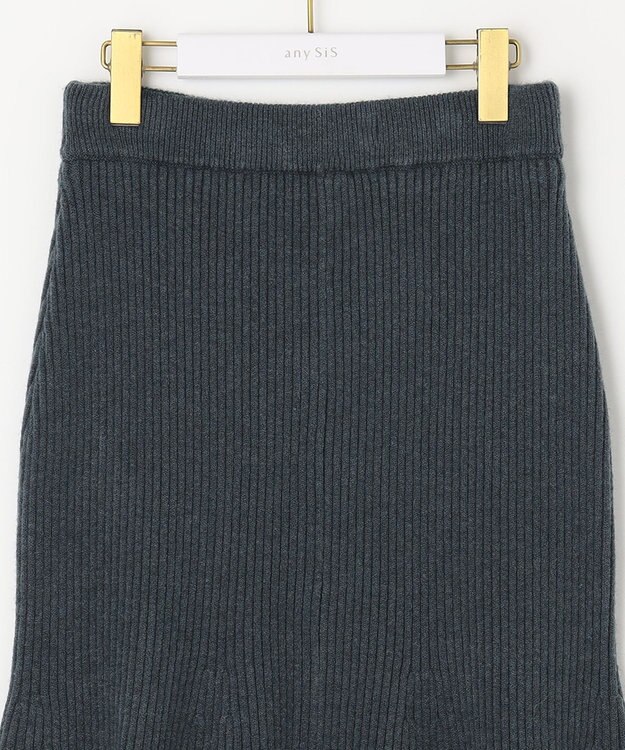 ANY SIS 【セットアップ対応】Puresleekマーメイドニット スカート ディープグリーン