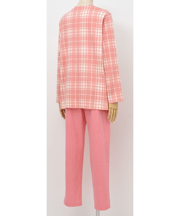 Wing パジャマ 長袖 長ズボン 綿100％ スムース素材 すっきりとしたシルエット かぶりタイプ 丸首 上下セット ルームウェア レディース EP6002 ウイング／ワコール オレンジ