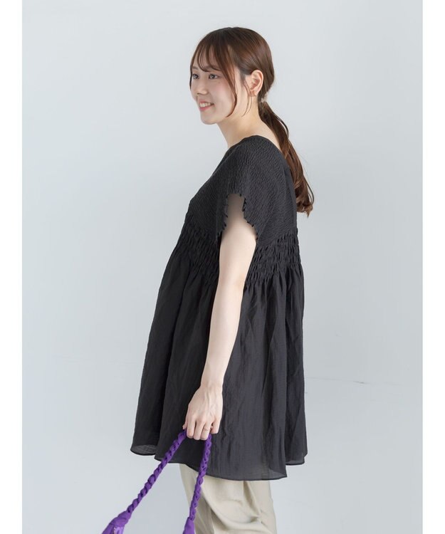 Te chichi シャーリングチュニック ブラック