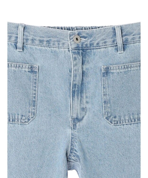 earth music&ecology フロントポケットフレアデニム Light Indigo