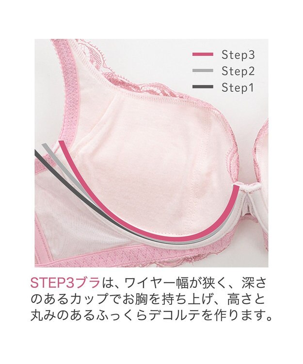 BRADELIS New York 【BRADELIS New York / 育乳STEP3 持ち上げる】ヴィオラステップ３ブラ23S1   美しいデコルテを作るブラ モーヴピンク