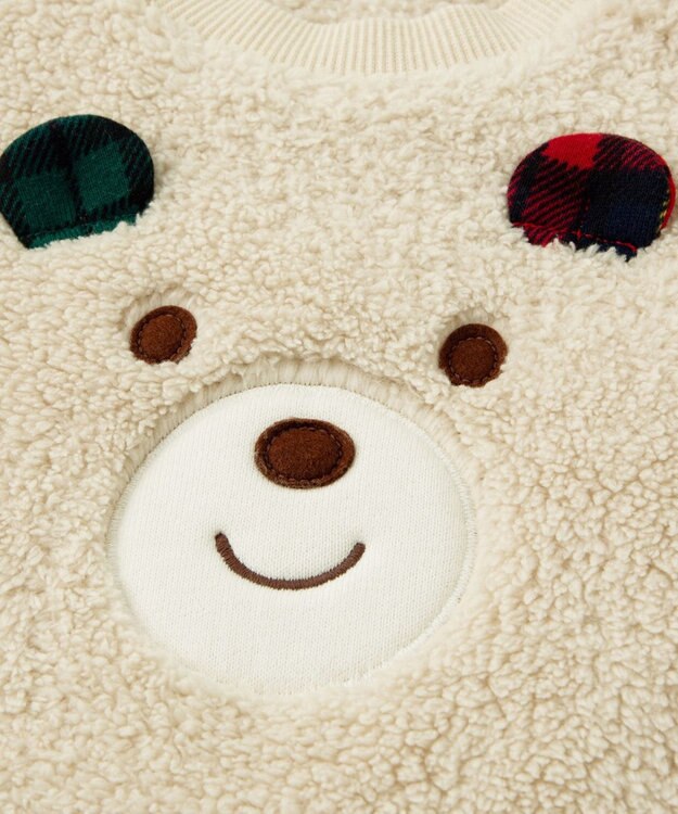 MIKI HOUSE HOT BISCUITS 【80-110cm】 顔ドン ボアフリーストレーナー アイボリー