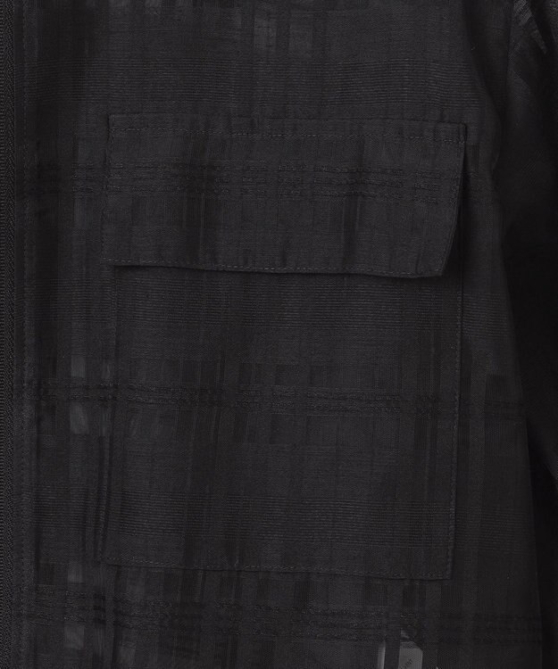 ICB 【洗える】シアードビーチェックブルゾン ブラック系チェック