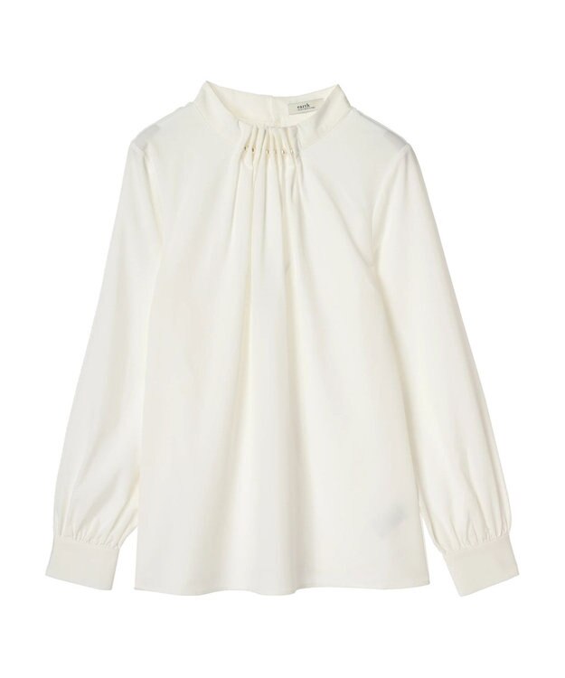 earth music&ecology パールタックブラウス Ivory